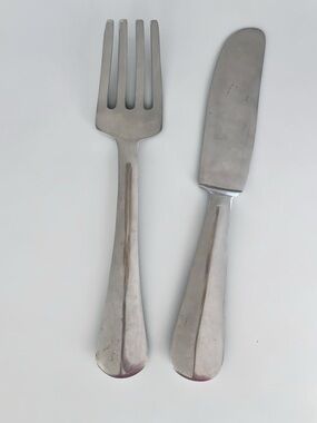 Vintage Giant Fork & Spatula Wall Decor Kitchen Hanging Set